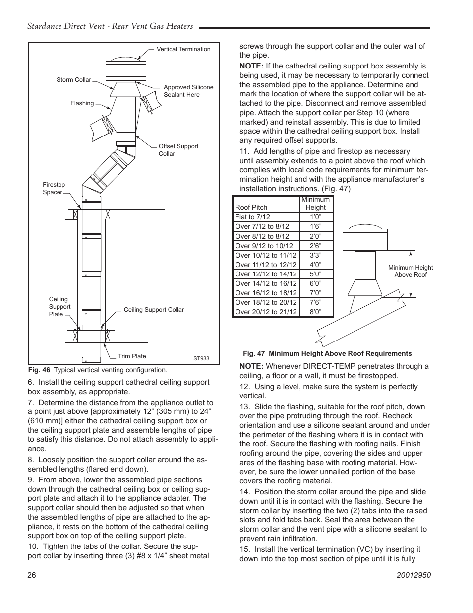 Stardance direct vent - rear vent gas heaters | Vermont Casting SDDVRBS User Manual | Page 26 / 52