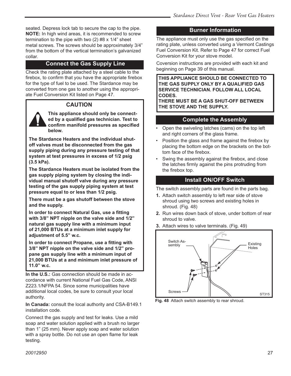 Vermont Casting SDDVRBS User Manual | Page 27 / 52