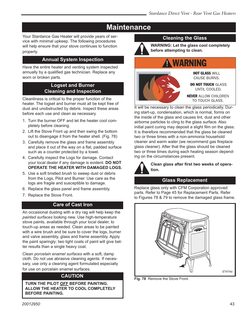 Maintenance | Vermont Casting SDDVRBS User Manual | Page 43 / 52