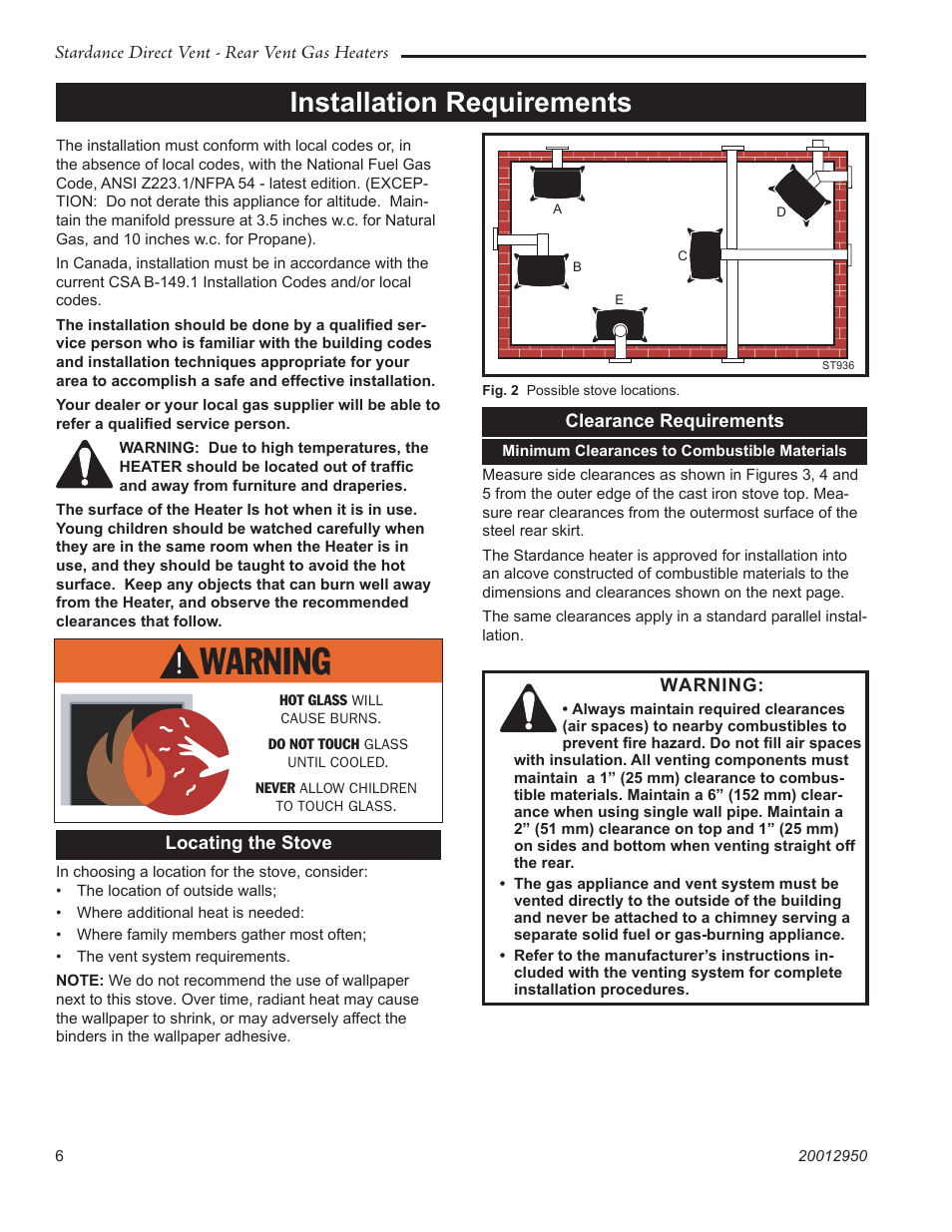 Installation requirements | Vermont Casting SDDVRBS User Manual | Page 6 / 52