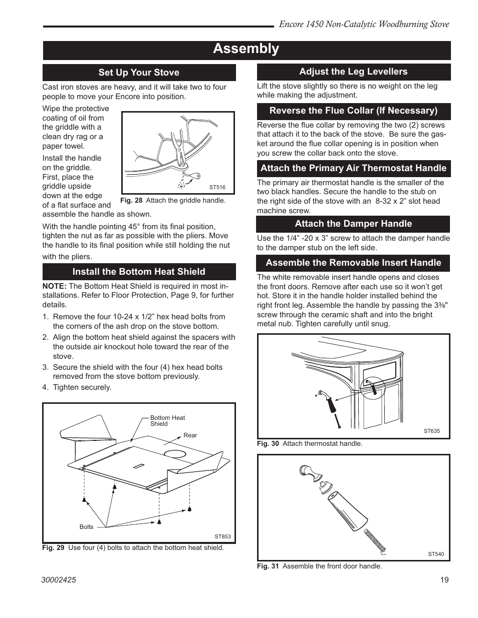 Assembly | Vermont Casting Encore NC 1450 User Manual | Page 19 / 36