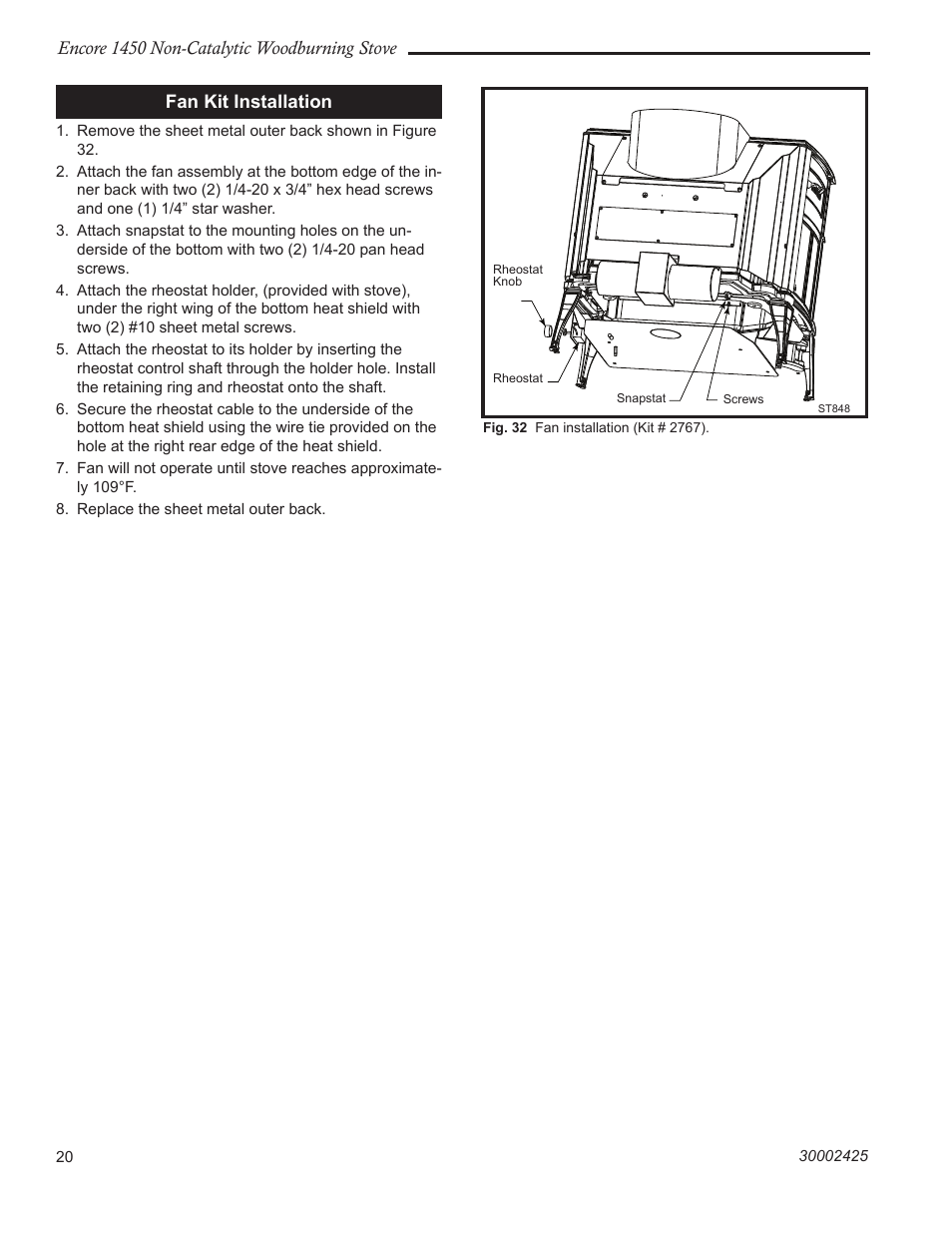 Vermont Casting Encore NC 1450 User Manual | Page 20 / 36