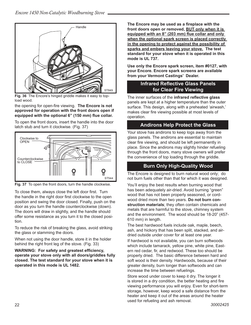 Vermont Casting Encore NC 1450 User Manual | Page 22 / 36