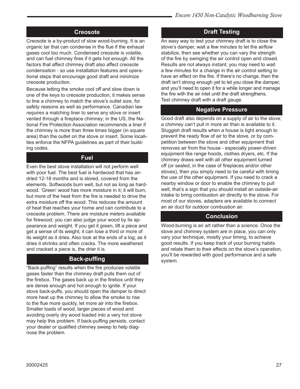 Vermont Casting Encore NC 1450 User Manual | Page 27 / 36