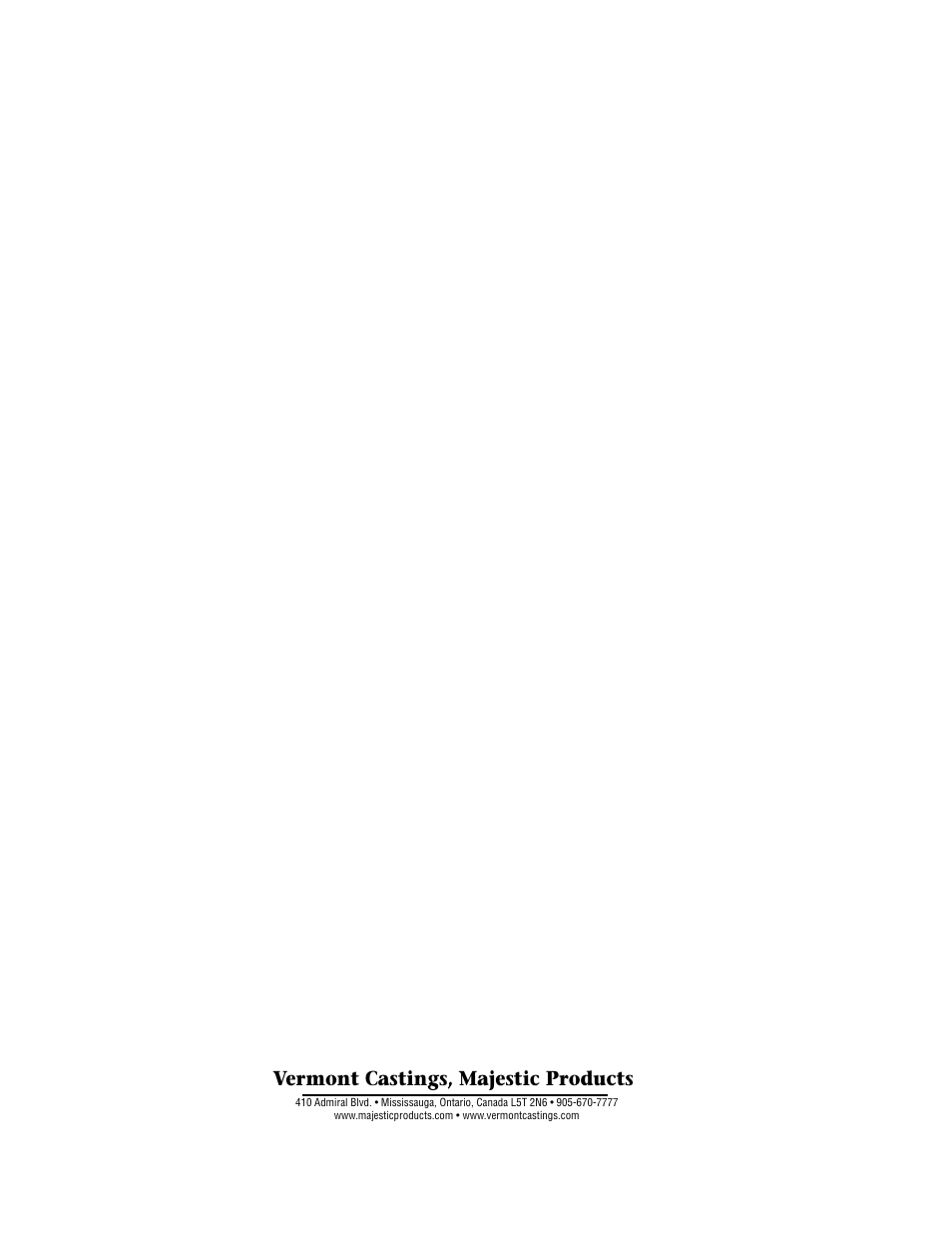 Majestic fireplaces, Sr/sc series, Vermont castings, majestic products | Vermont Casting SC36 User Manual | Page 24 / 24