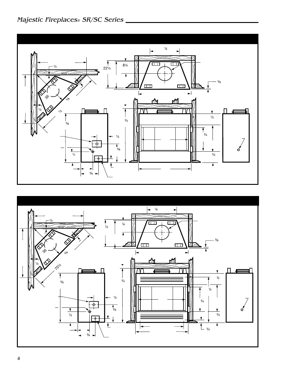 Majestic fireplaces, Sr/sc series, Sr42 series woodburning fireplace | Vermont Casting SC36 User Manual | Page 4 / 24