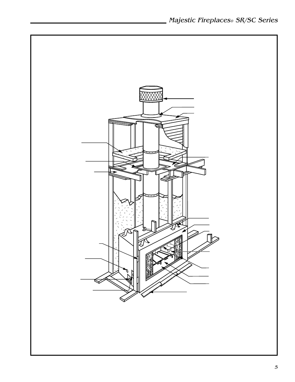Majestic fireplaces, Sr/sc series, Chase installation | Vermont Casting SC36 User Manual | Page 5 / 24