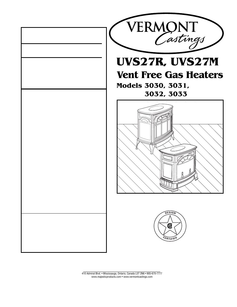 Vermont Casting 3033 User Manual | 26 pages