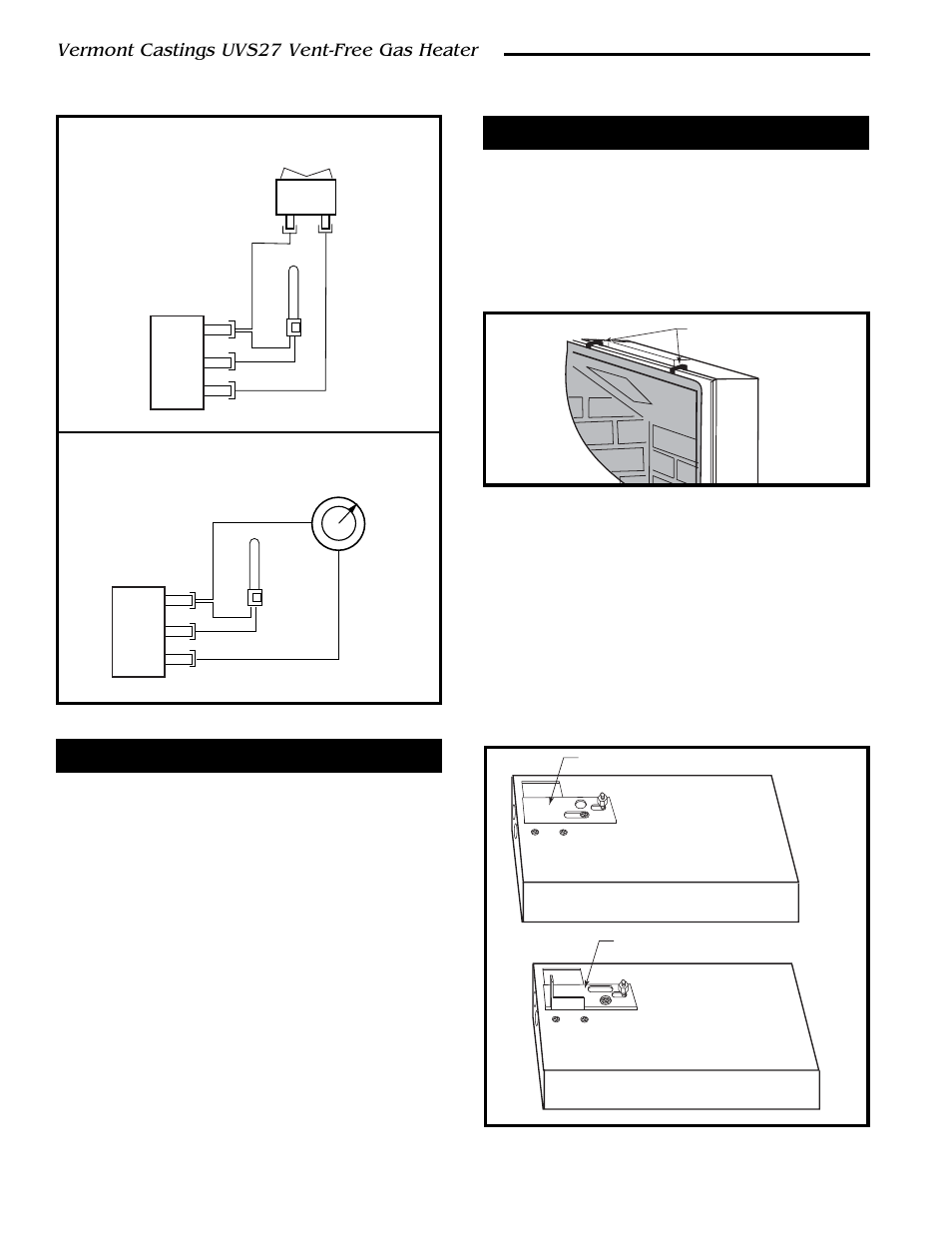 Vermont castings uvs27 vent-free gas heater, Thermostat connection (optional) | Vermont Casting 3033 User Manual | Page 12 / 26