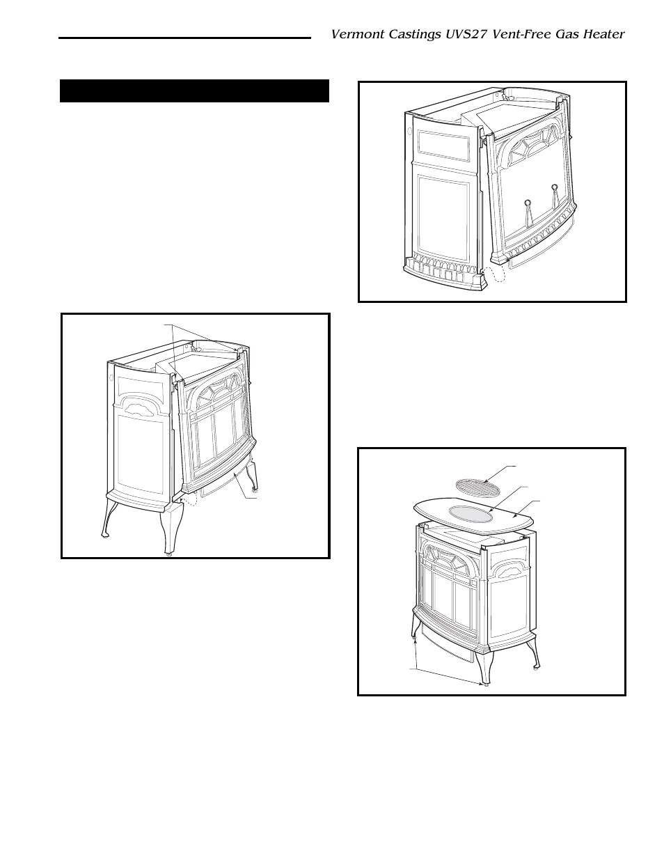 Vermont castings uvs27 vent-free gas heater, Complete the installation | Vermont Casting 3033 User Manual | Page 15 / 26