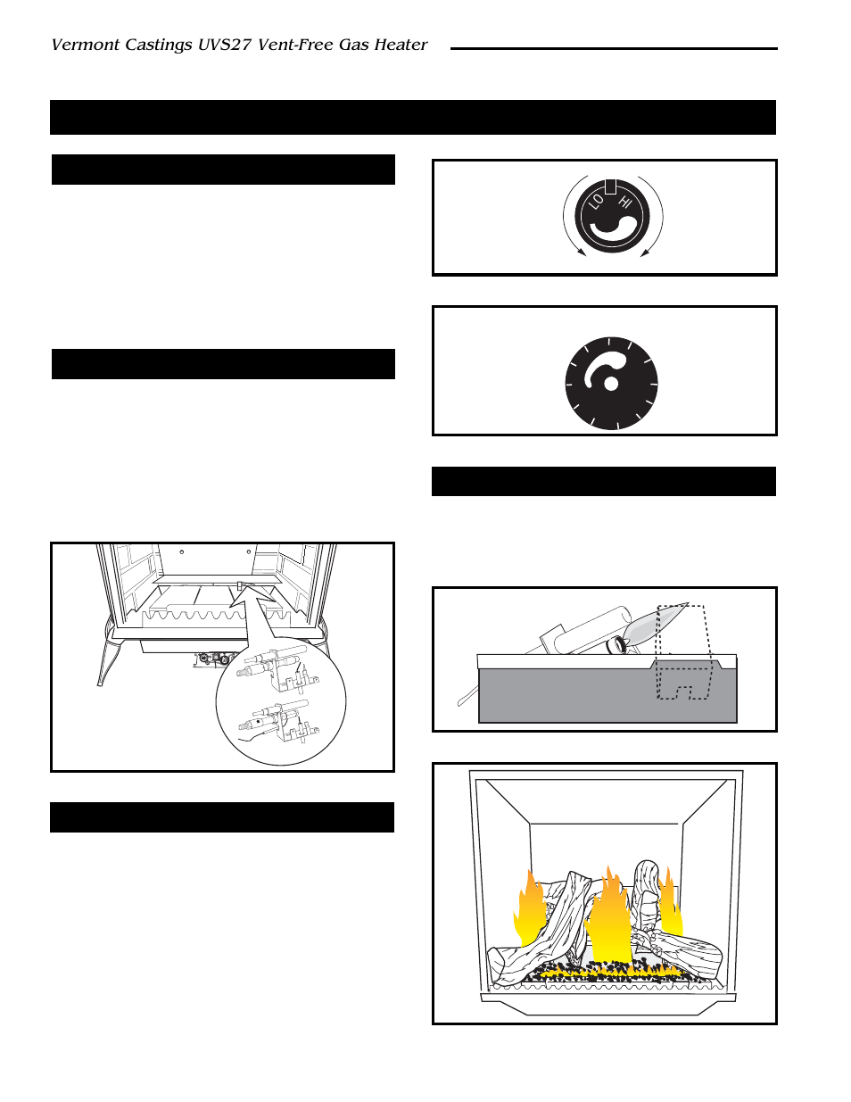 Operation, Vermont castings uvs27 vent-free gas heater | Vermont Casting 3033 User Manual | Page 16 / 26