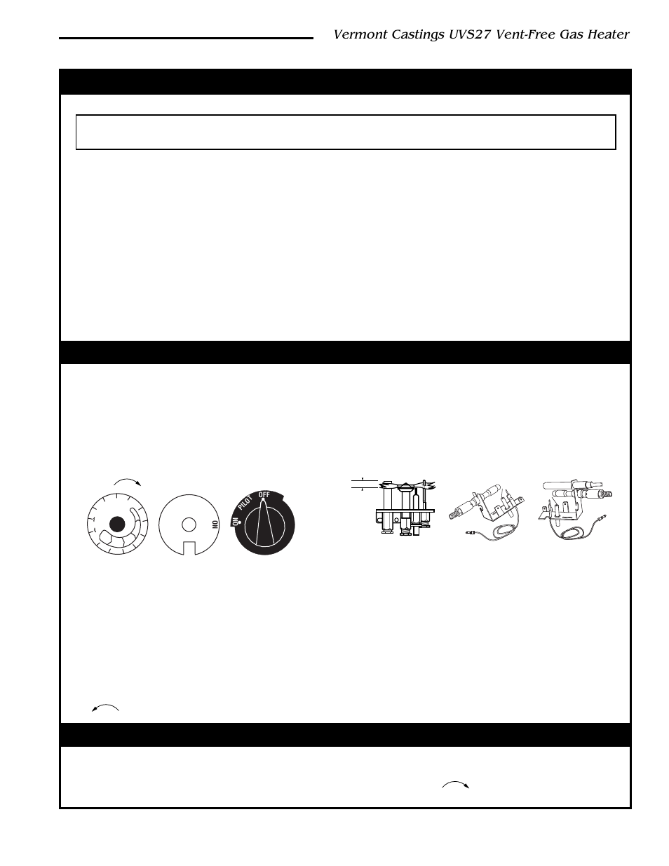 Lighting and operating instructions, For your safety read before lighting, Lighting instructions | Vermont castings uvs27 vent-free gas heater | Vermont Casting 3033 User Manual | Page 17 / 26