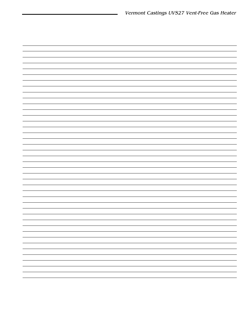 Uvs27r, uvs27m vent free gas heaters, Vermont castings uvs27 vent-free gas heater | Vermont Casting 3033 User Manual | Page 23 / 26