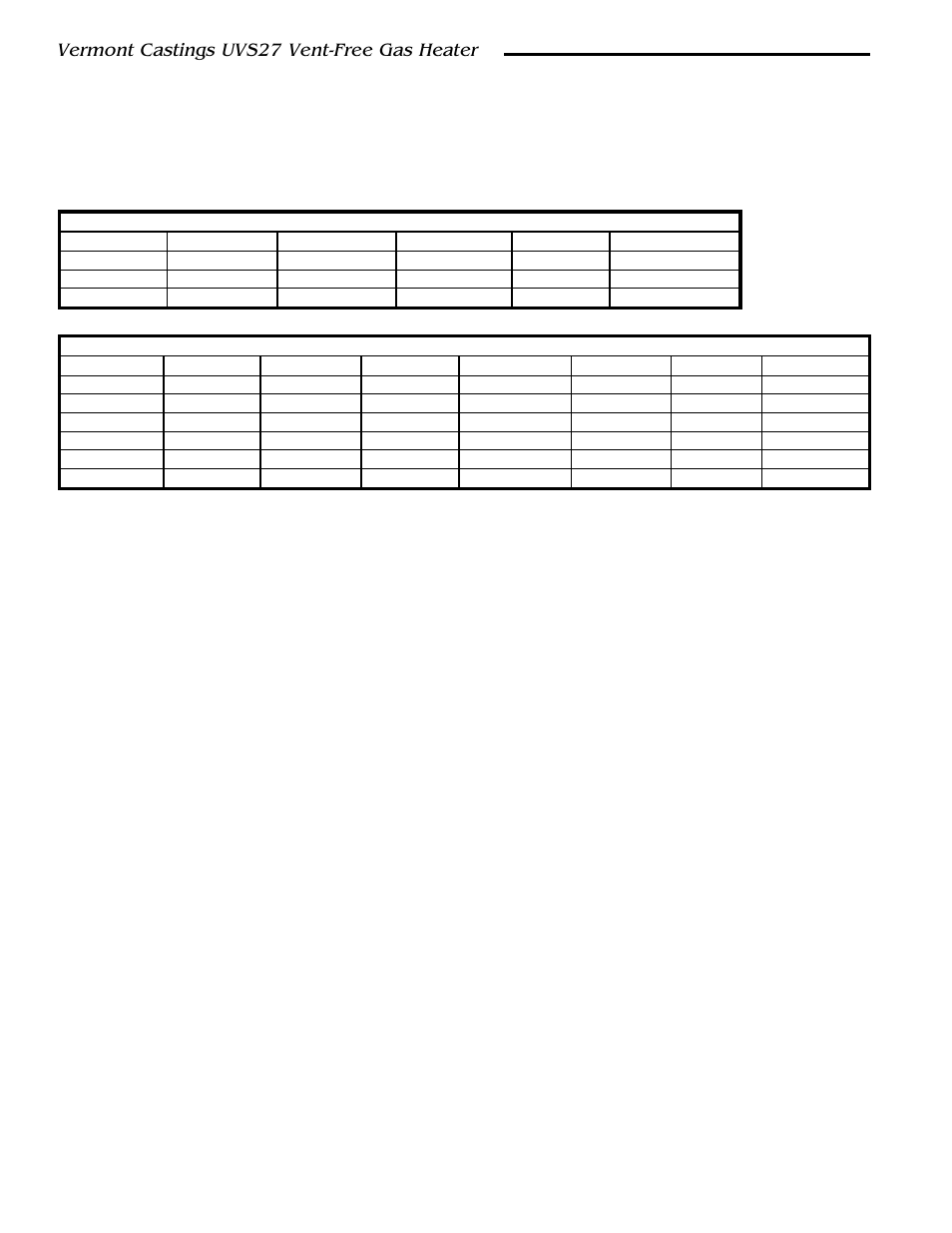 Uvs27r, uvs27m vent free gas heaters, Vermont castings uvs27 vent-free gas heater | Vermont Casting 3033 User Manual | Page 24 / 26
