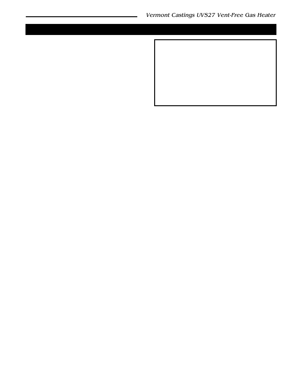 Installation & operating instructions, Vermont castings uvs27 vent-free gas heater | Vermont Casting 3033 User Manual | Page 3 / 26