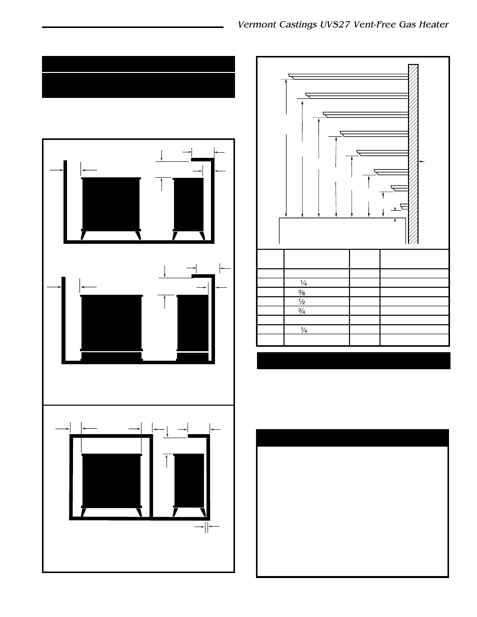 Clearance requirements, Vermont castings uvs27 vent-free gas heater | Vermont Casting 3033 User Manual | Page 5 / 26