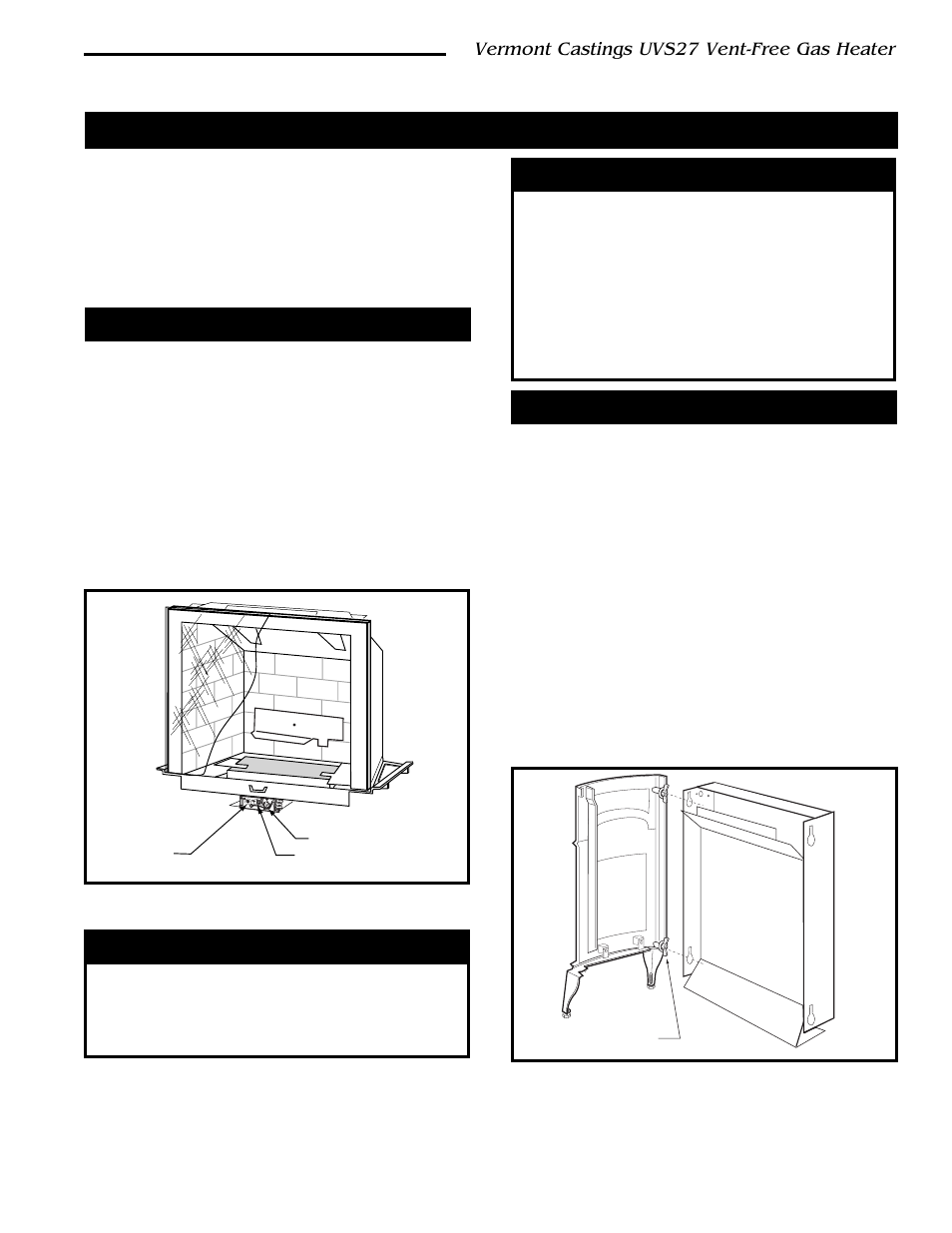 Assembly procedures, Vermont castings uvs27 vent-free gas heater | Vermont Casting 3033 User Manual | Page 9 / 26