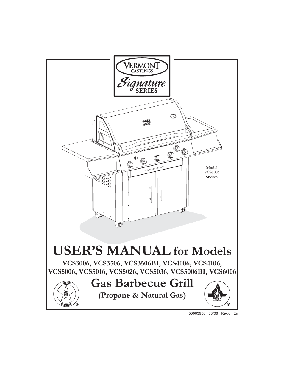 Vermont Casting VCS5016 User Manual | 30 pages
