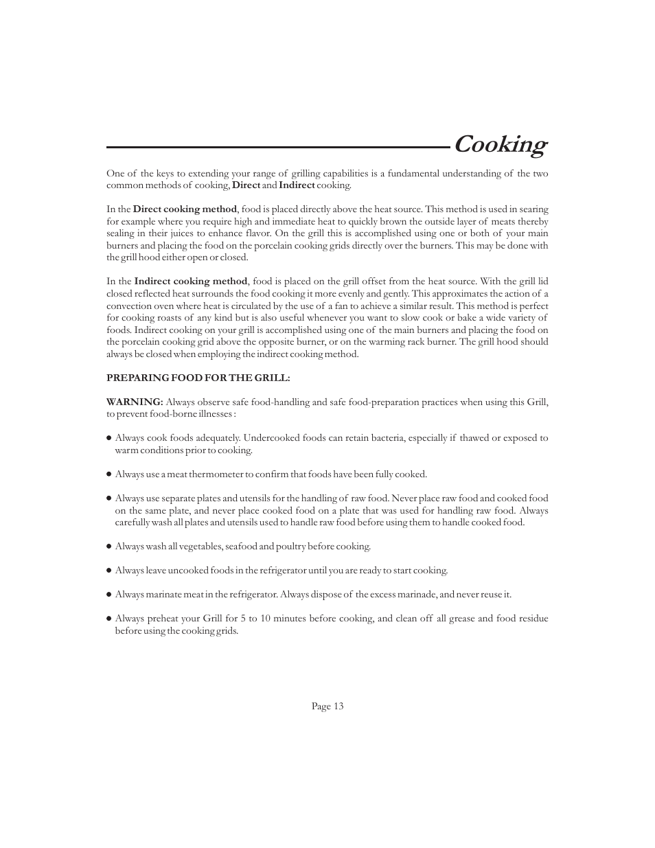Cooking | Vermont Casting VCS5016 User Manual | Page 19 / 30