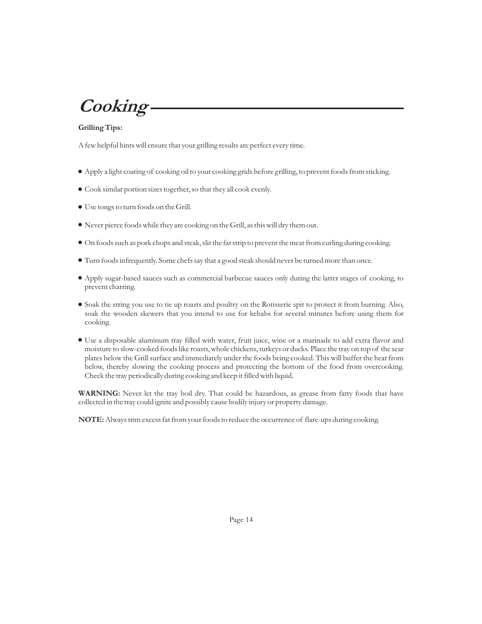 Cooking | Vermont Casting VCS5016 User Manual | Page 20 / 30
