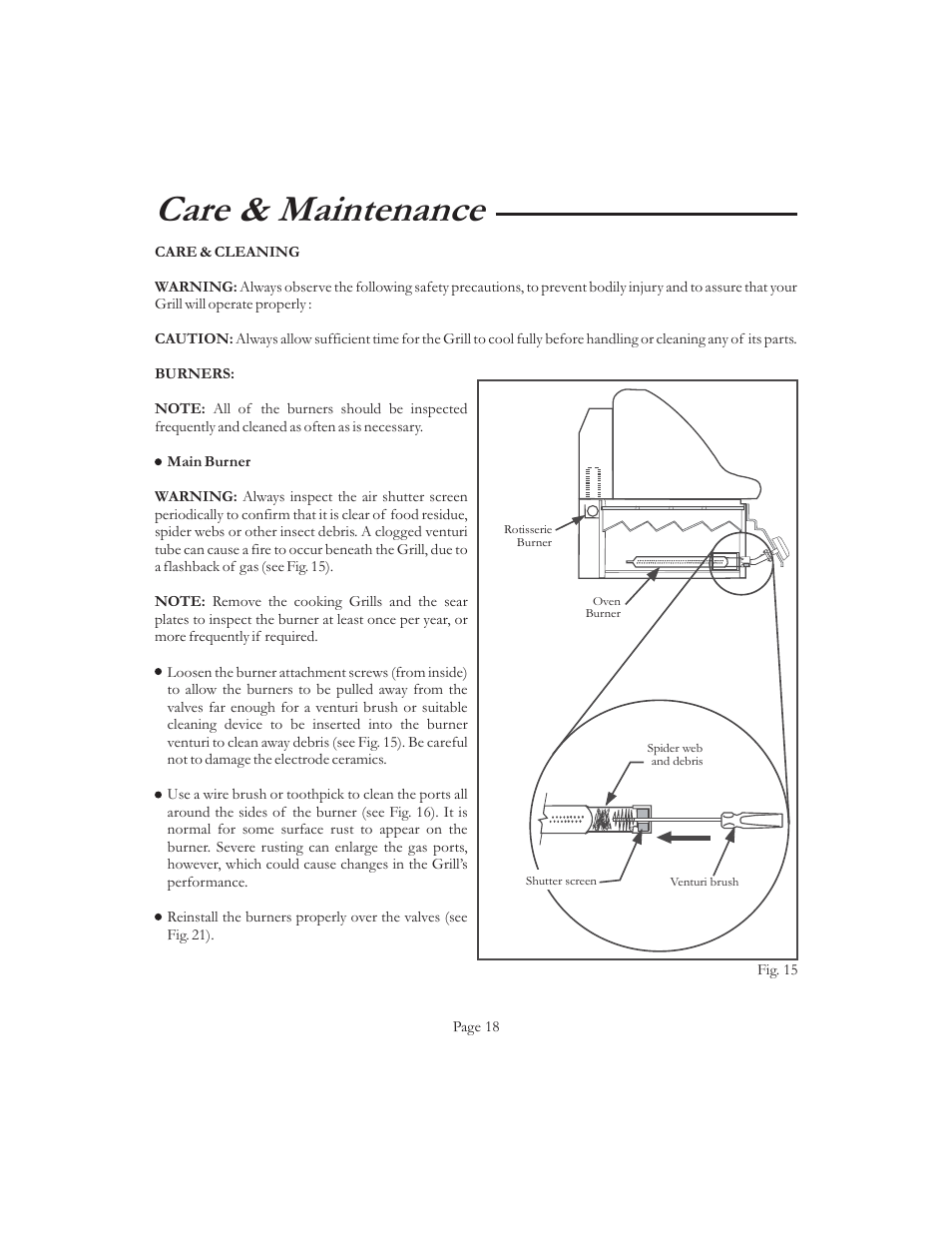 Care & maintenance | Vermont Casting VCS5016 User Manual | Page 24 / 30