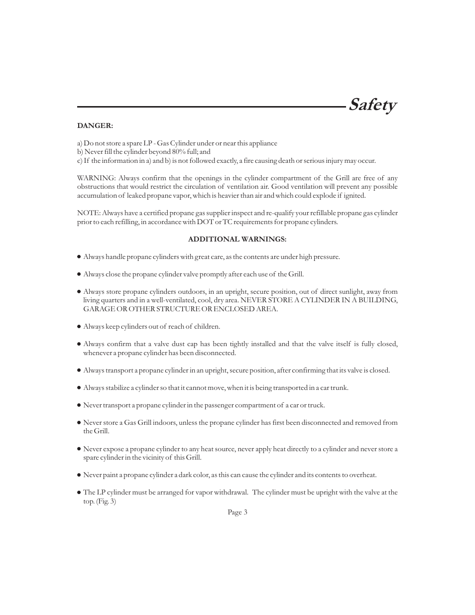 Safety | Vermont Casting VCS5016 User Manual | Page 9 / 30