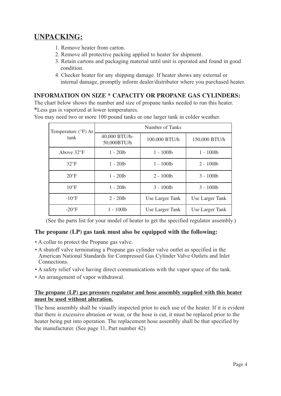 Unpacking | Vermont Casting ANSI Z83.7-2000 User Manual | Page 5 / 14