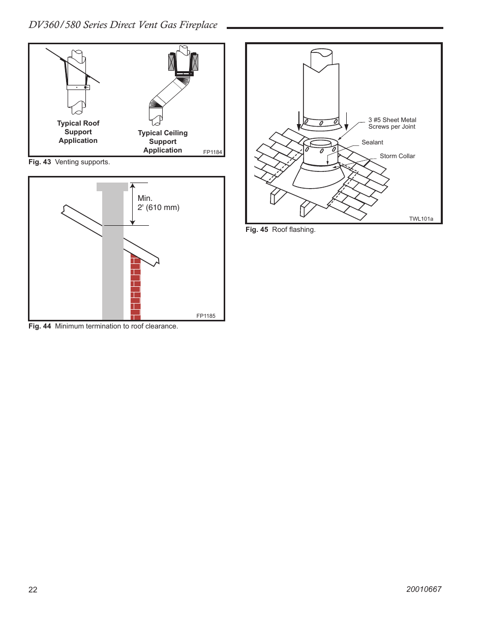 Fp1184 typical roof/ceiling support apps | Vermont Casting DV580 User Manual | Page 22 / 56