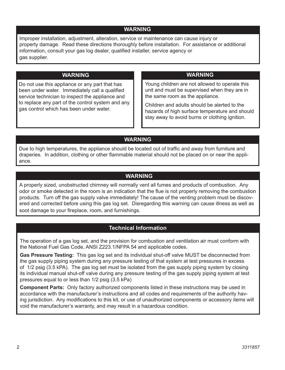 Vermont Casting SA30SKHRP User Manual | Page 2 / 20