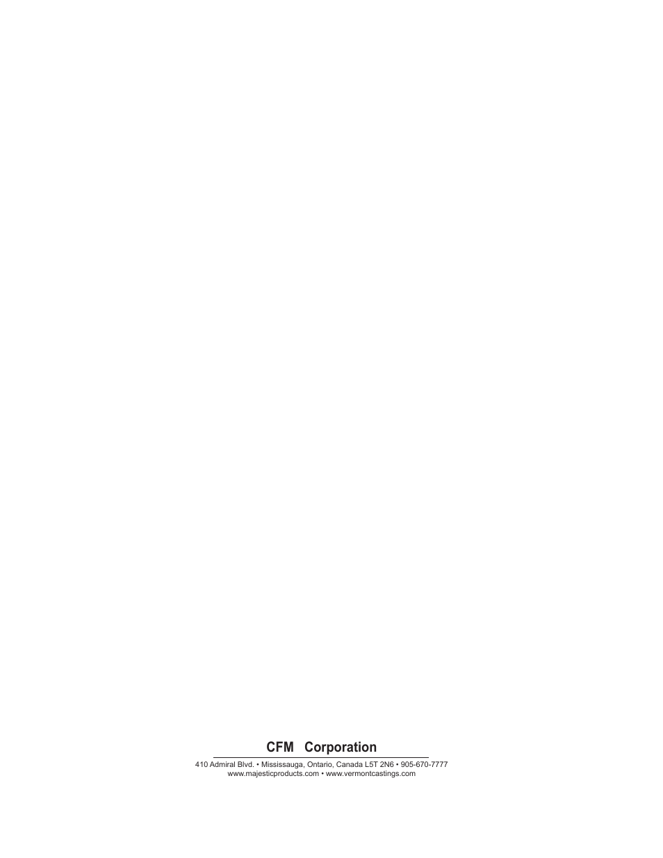 Cfm corporation | Vermont Casting SA30SKHRP User Manual | Page 20 / 20