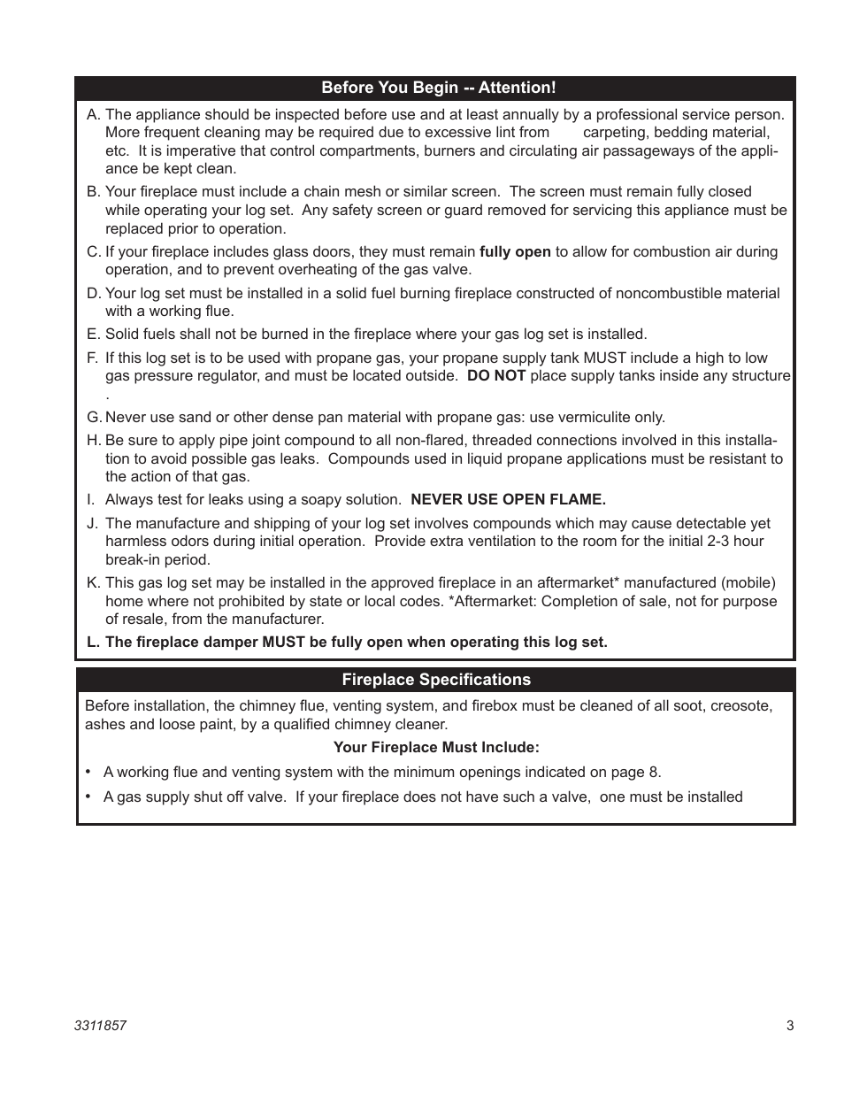 Vermont Casting SA30SKHRP User Manual | Page 3 / 20