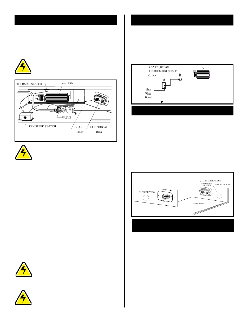 Optional fan kit - fk24, Wiring instructions, Optional bay window installation | Optional eb1 (receptacle) hook-up | Vermont Casting BHDT36 User Manual | Page 33 / 34