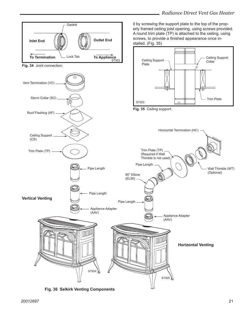 Radiance direct vent gas heater | Vermont Casting RADVTCBB User Manual | Page 21 / 52