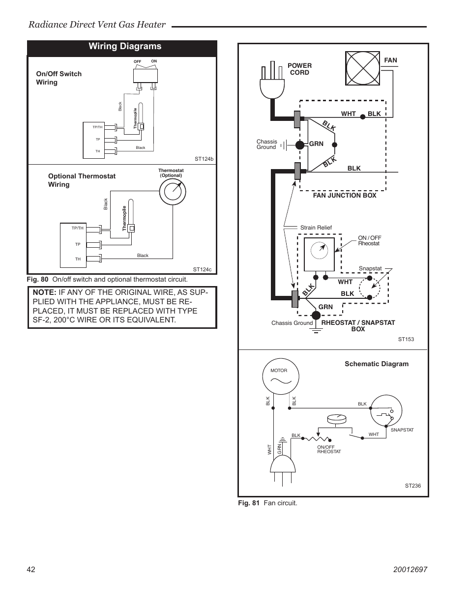 Radiance direct vent gas heater, Wiring diagrams | Vermont Casting RADVTCBB User Manual | Page 42 / 52