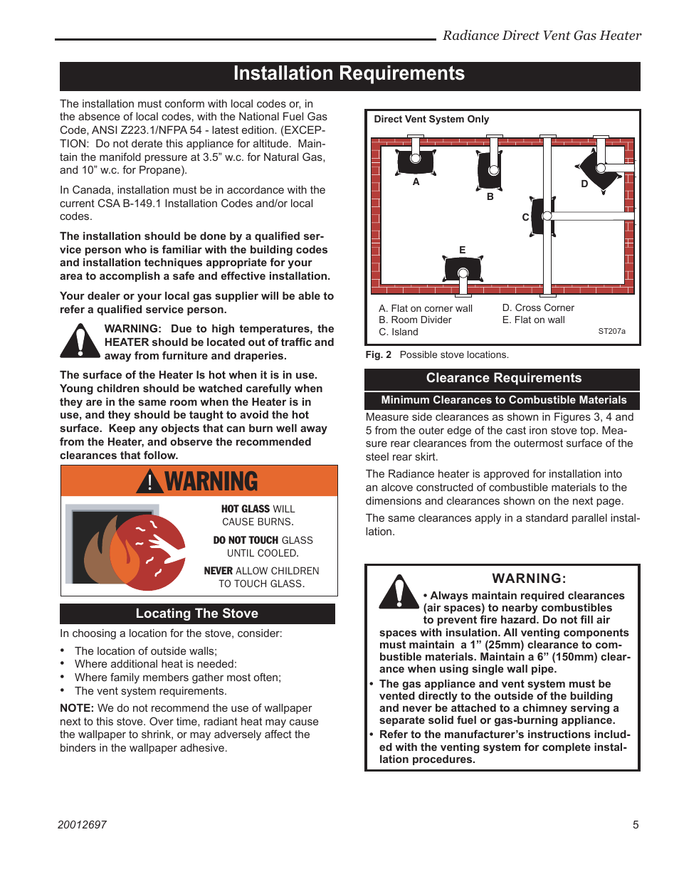 Installation requirements | Vermont Casting RADVTCBB User Manual | Page 5 / 52