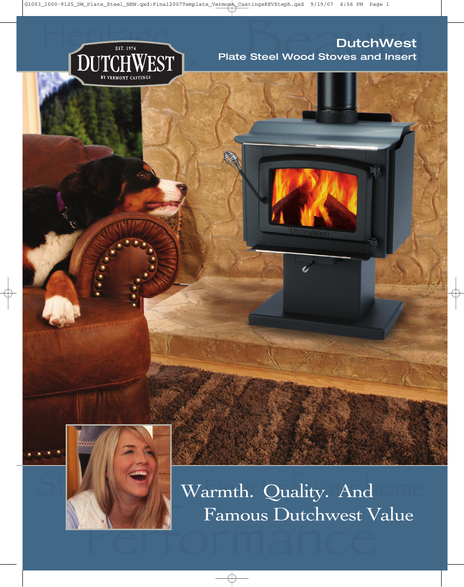 Vermont Casting DutchWest CDW247001 User Manual | 4 pages