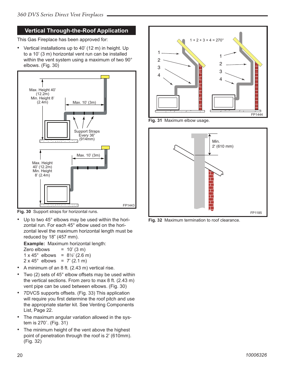 360 dvs series direct vent fireplaces, Vertical through-the-roof application | Vermont Casting 360DVS3 User Manual | Page 19 / 31