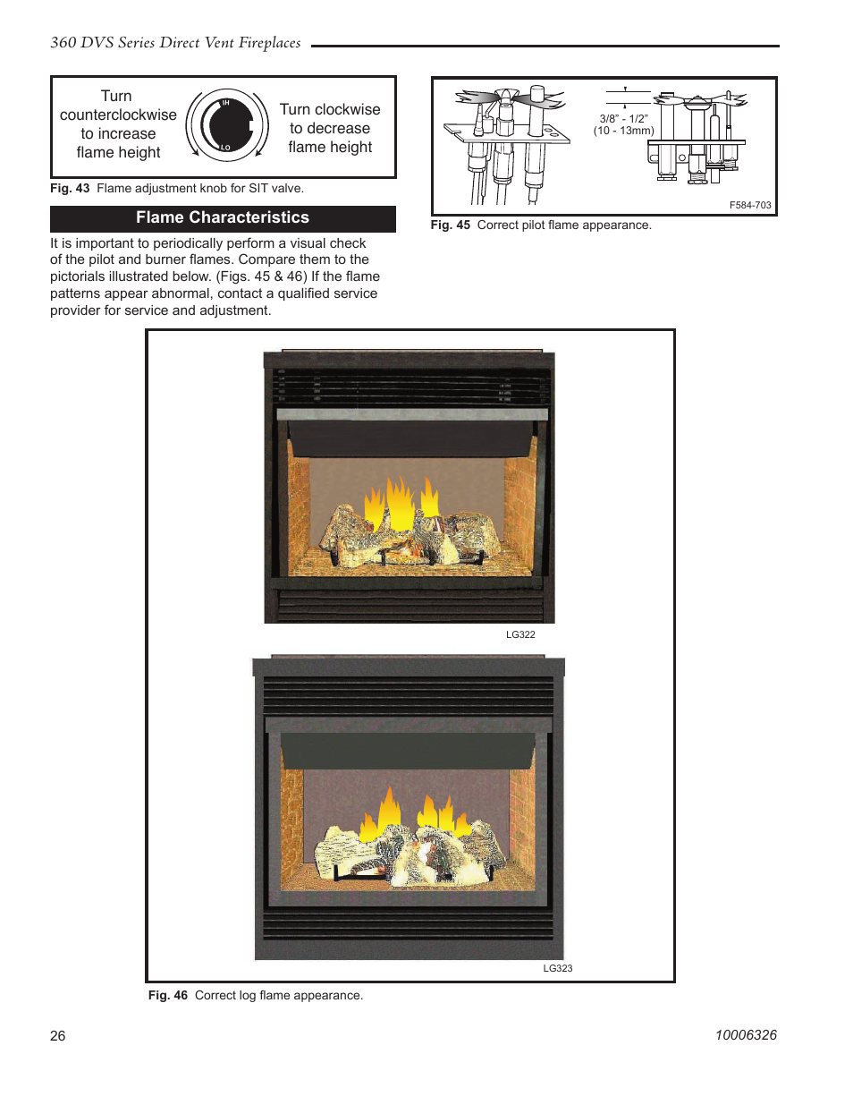 360 dvs series direct vent fireplaces, Flame characteristics | Vermont Casting 360DVS3 User Manual | Page 25 / 31