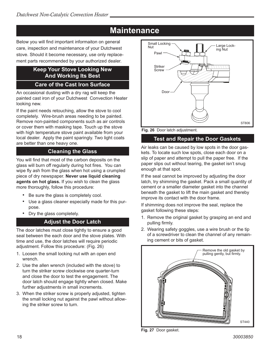 Maintenance | Vermont Casting Non-Catalytic Convection Heater 2478CE User Manual | Page 18 / 28