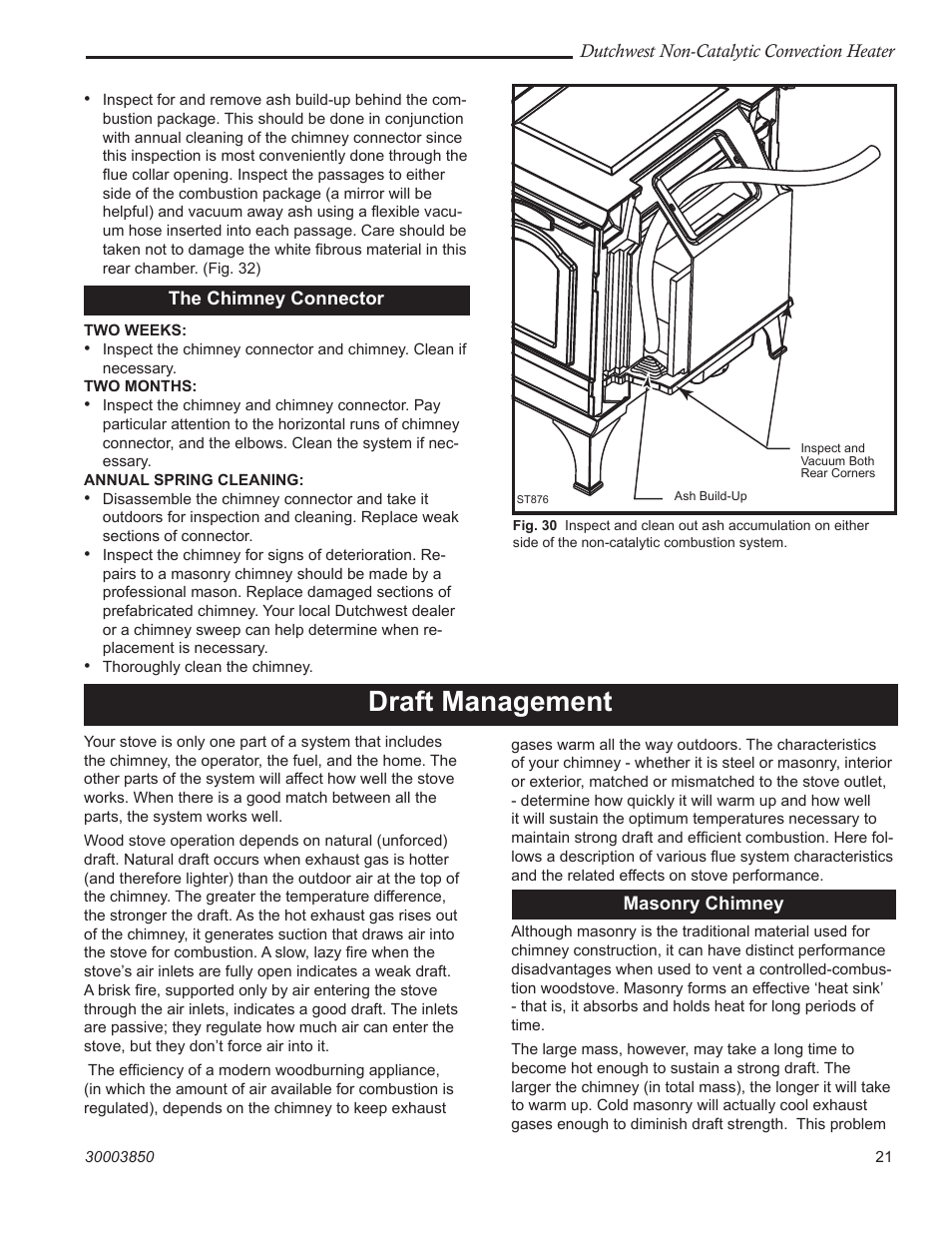 Draft management | Vermont Casting Non-Catalytic Convection Heater 2478CE User Manual | Page 21 / 28