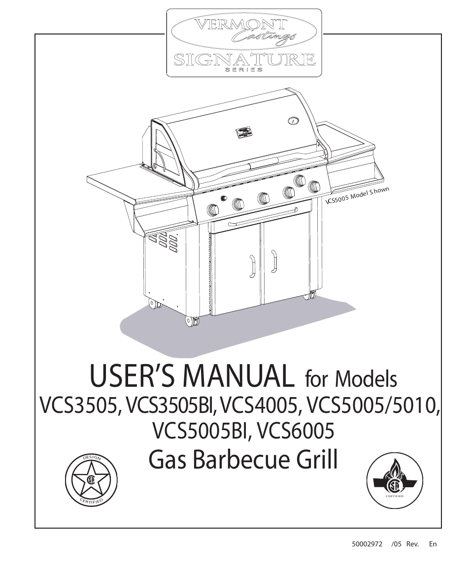 Vermont Casting VCS5005BI User Manual | 31 pages
