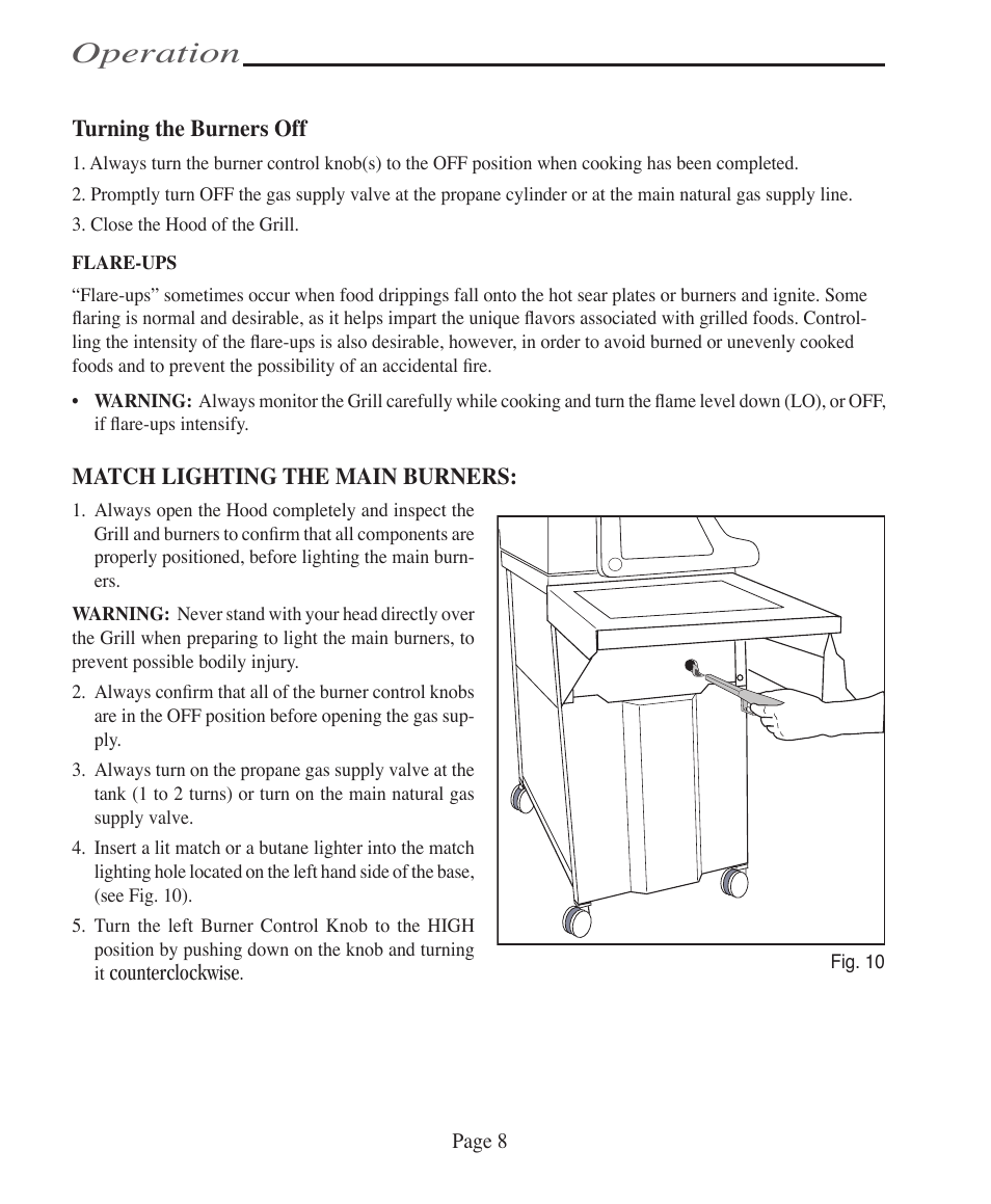 Operation | Vermont Casting VCS5005BI User Manual | Page 14 / 31