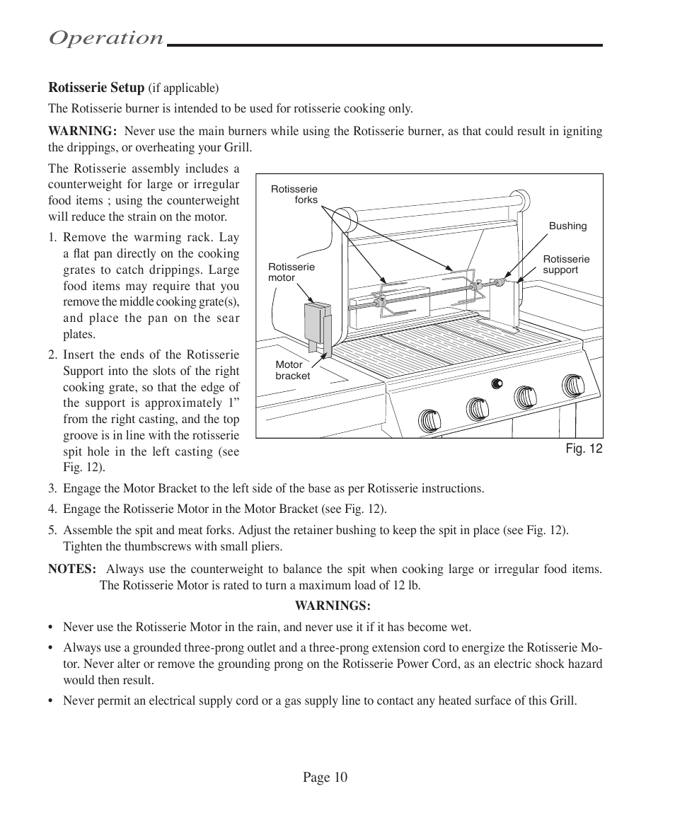 Operation | Vermont Casting VCS5005BI User Manual | Page 16 / 31