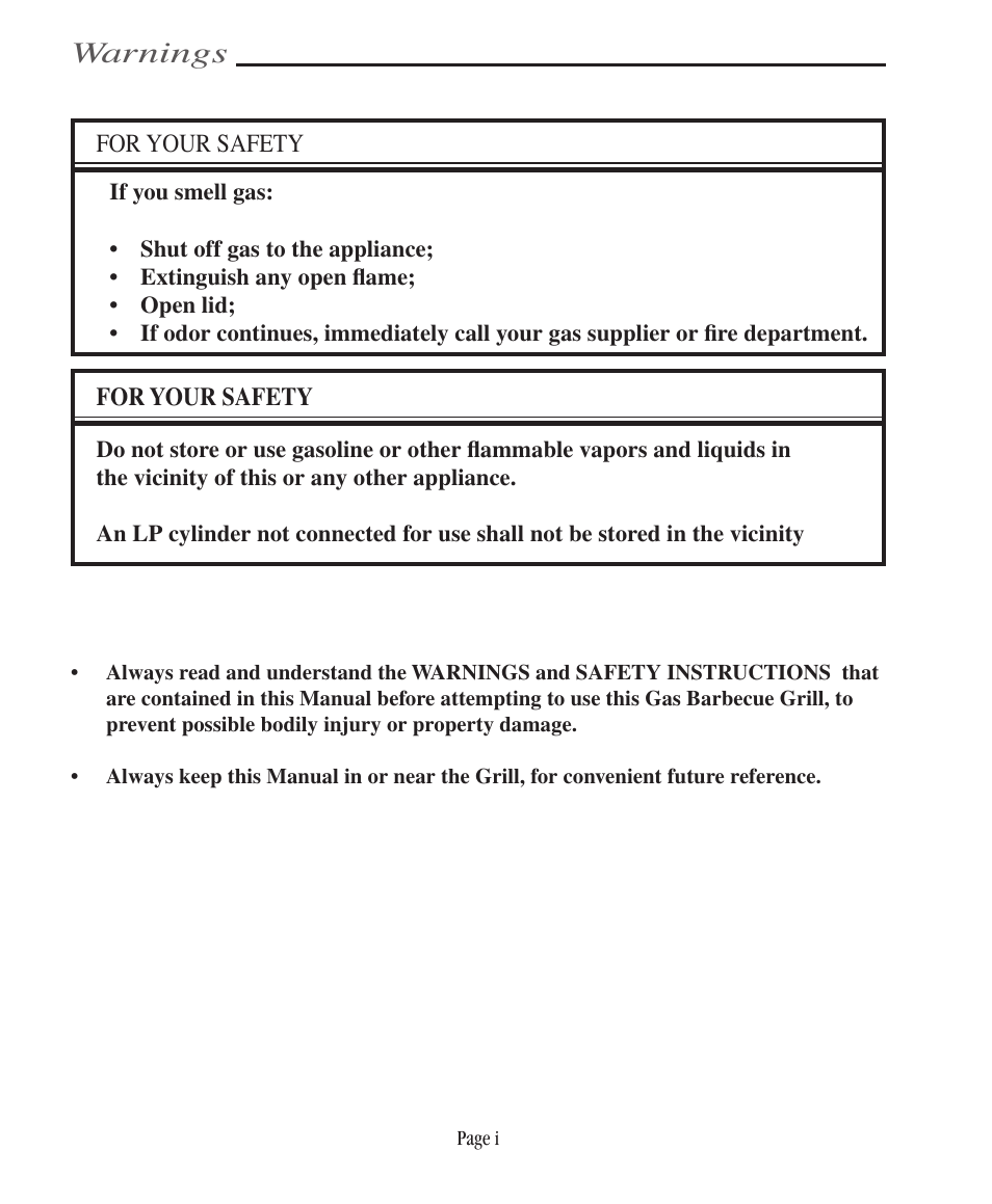 Warnings | Vermont Casting VCS5005BI User Manual | Page 2 / 31