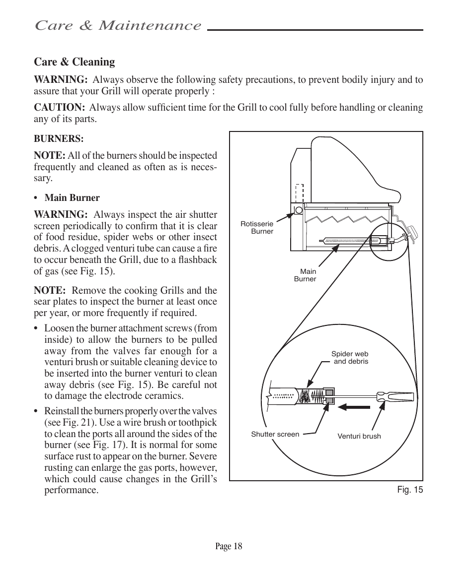 Care & maintenance | Vermont Casting VCS5005BI User Manual | Page 24 / 31