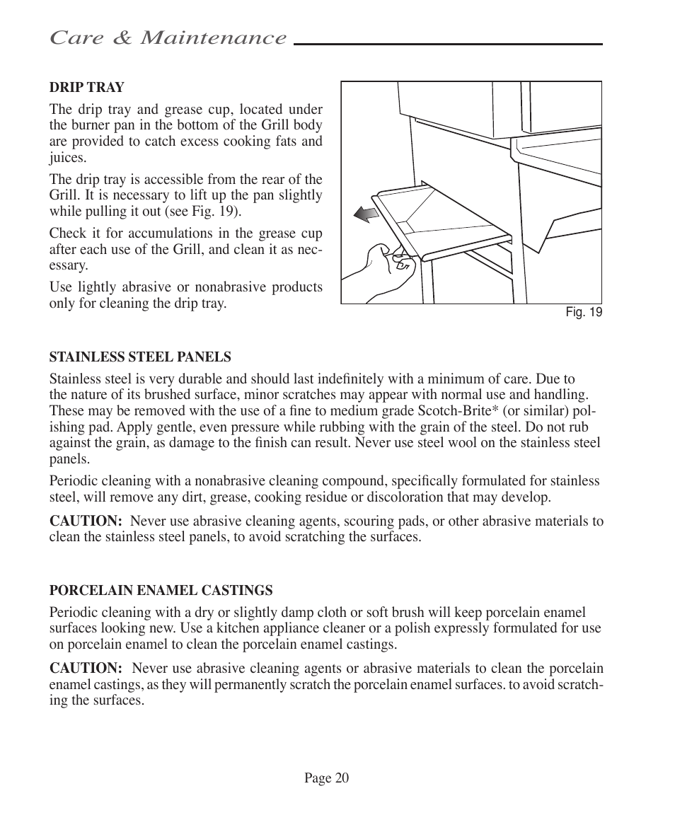 Care & maintenance | Vermont Casting VCS5005BI User Manual | Page 26 / 31