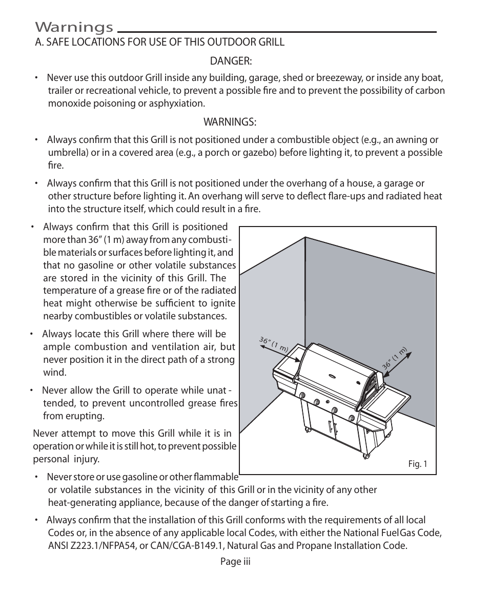 Warnings | Vermont Casting VCS5005BI User Manual | Page 4 / 31