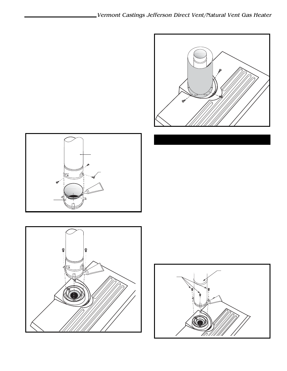 Install the vent adapter pipe | Vermont Casting 820 User Manual | Page 15 / 36