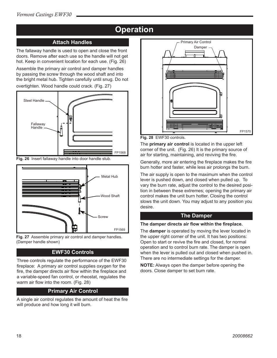 Operation | Vermont Casting EWF30 User Manual | Page 18 / 32