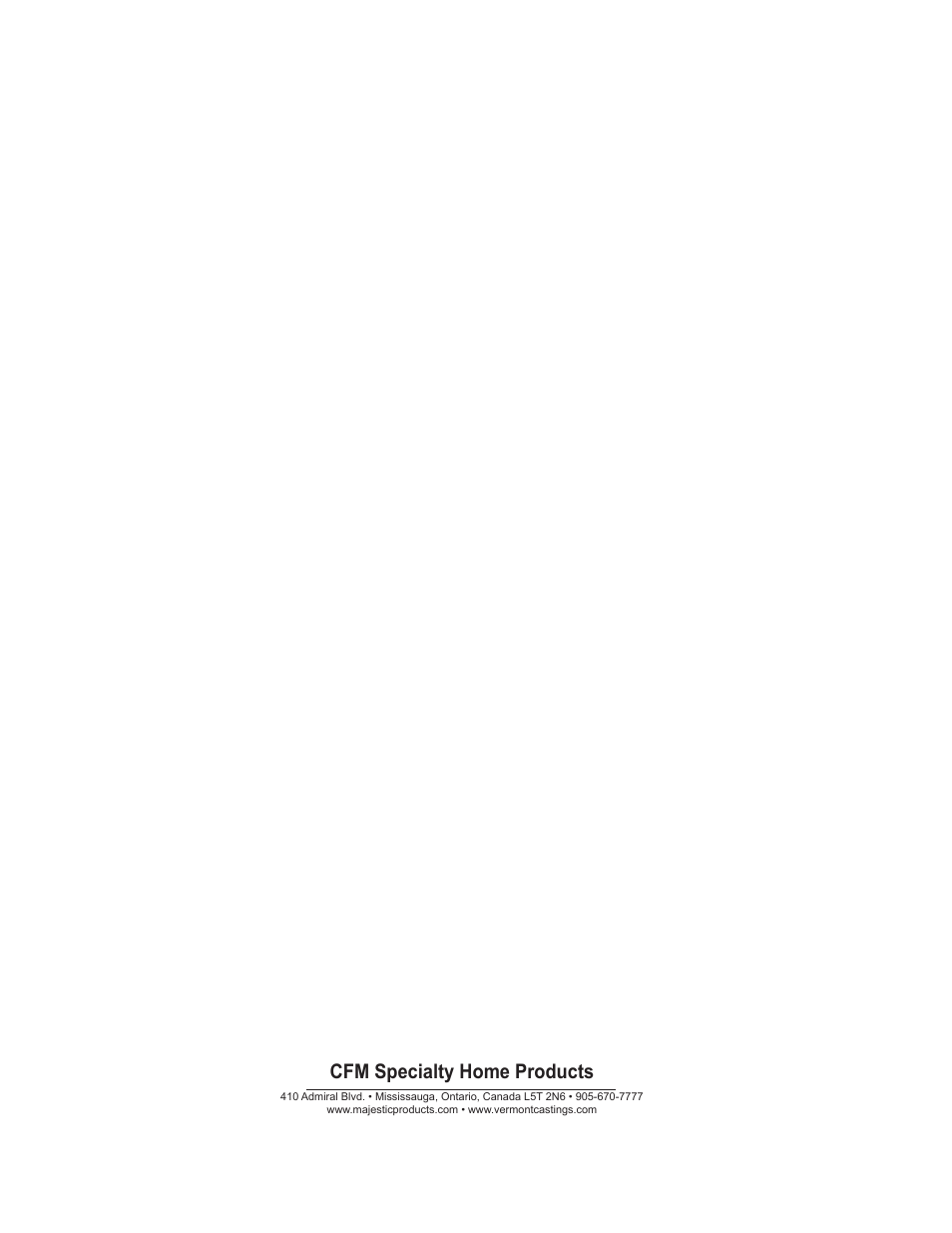 Cfm specialty home products | Vermont Casting EWF30 User Manual | Page 32 / 32